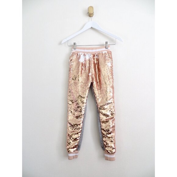 NEW! Lola and the Boys Goldie Flip Sequin Jogger Pants SZ 10 - Picture 3 of 8
